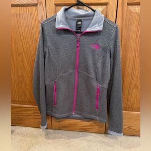 Grey North Face zip up. Size M